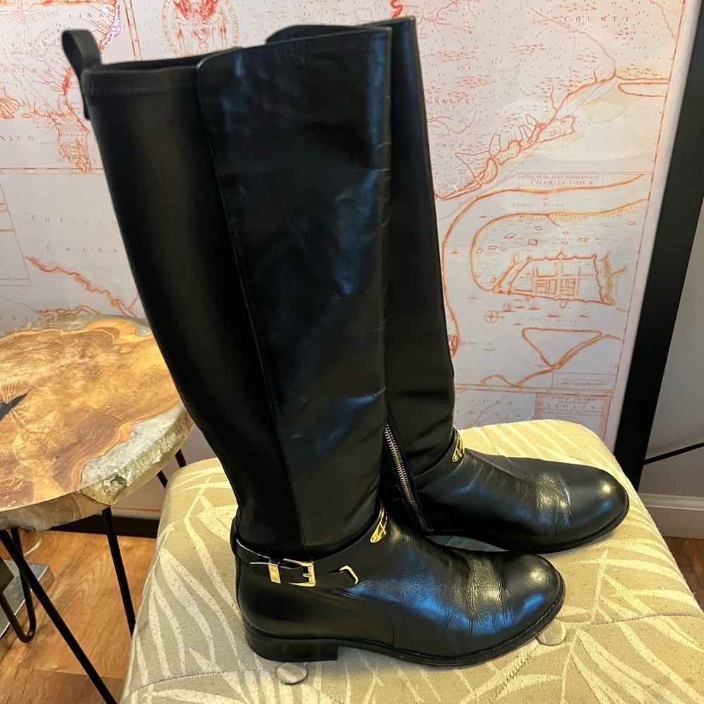 Michael Kors Arley Genuine Leather Riding Boots Sz 8
